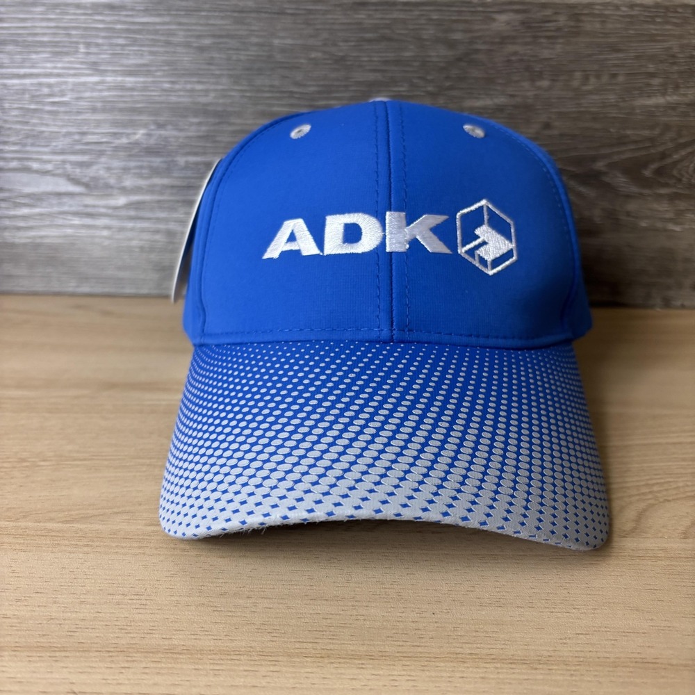 ADK Hat Cap Strap Back Blue White Quick Dry Golf Sun Guard Athletic NWT